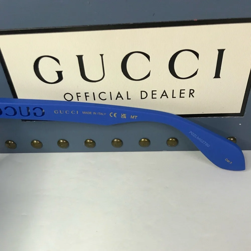 💯 Authentic - NEW Gucci GG1570S - 004 Blue Sunglasses